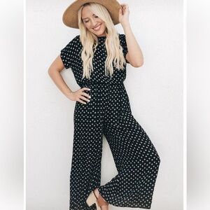 Carly Jean Los Angeles Black and White Patterned Jumpsuit